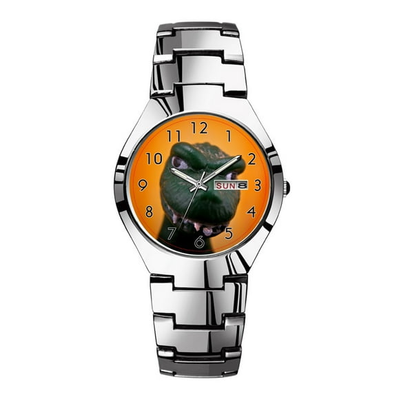 Mens Watches Silvery Steel Band Top Brand Waterproof Japan Quartz Watch Christmas Men Business Clock Big Lizard Watch