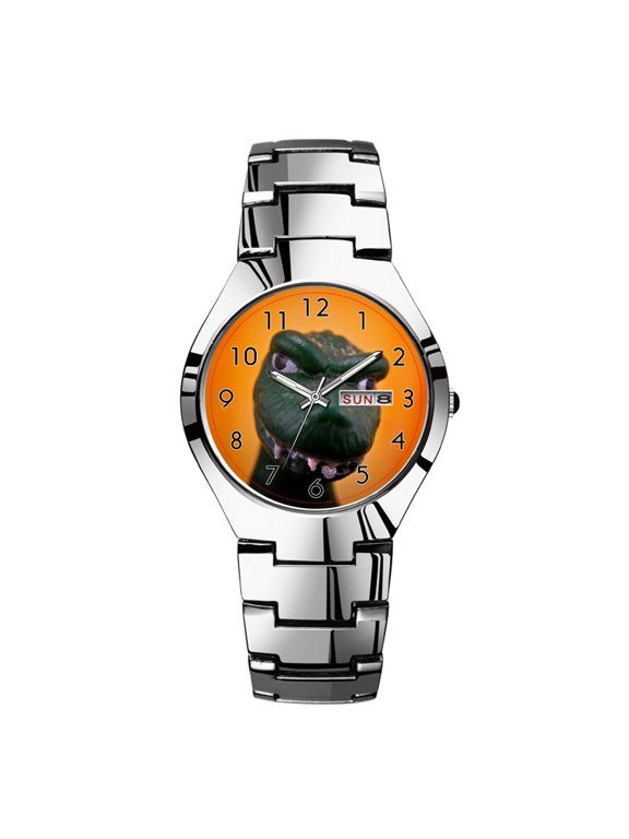Mens Watches Silvery Steel Band Top Brand Waterproof Japan Quartz Watch Christmas Men Business Clock Big Lizard Watch