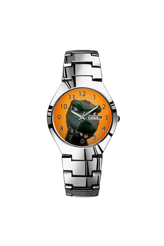 Mens Watches Silvery Steel Band Top Brand Waterproof Japan Quartz Watch Christmas Men Business Clock Big Lizard Watch