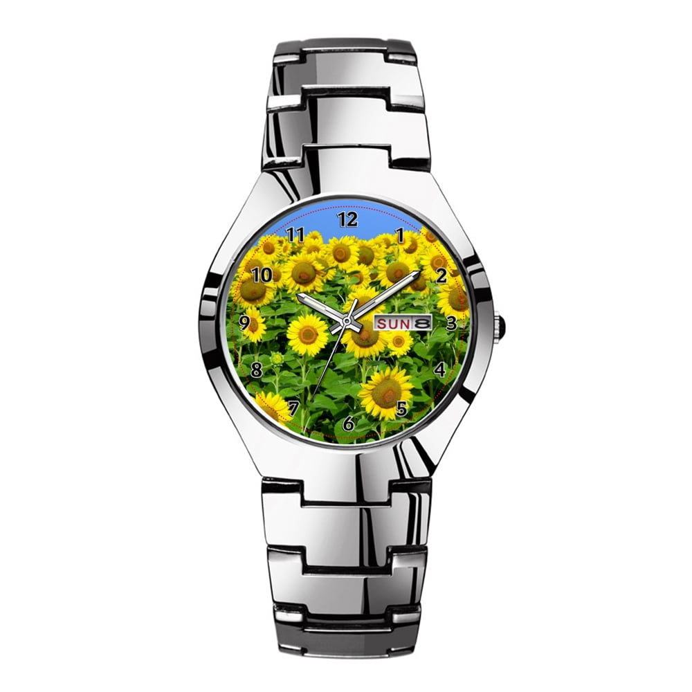 Mens Watches Silvery Steel Band Top Brand Waterproof Japan Quartz Watch ...