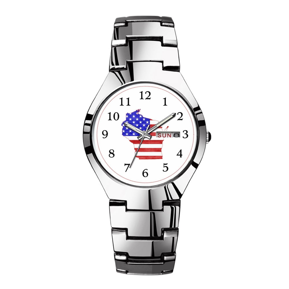 Mens Watches Silvery Steel Band Top Brand Waterproof Japan Quartz Watch ...