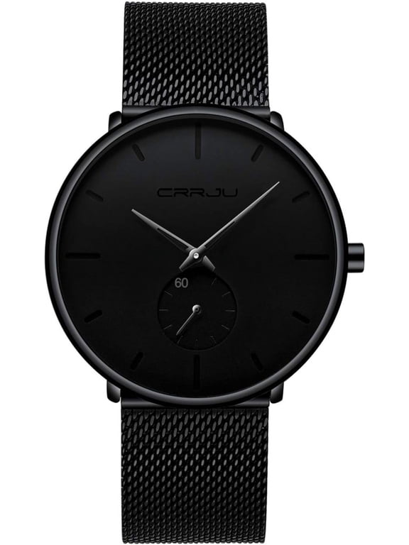 Mens Watches Ultra-Thin Minimalist Waterproof - Fashion Wrist Watch for Men Unisex Dress with Stainless Steel Mesh Band