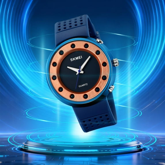 Mens Watches Waterproof Analog Quartz Watch for Men with Date Fashion Wristwatch Rubber Strap Watch (Blue)