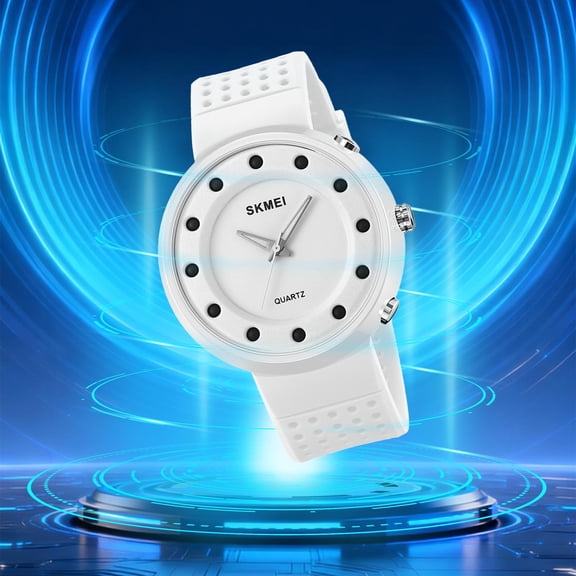 Mens Watches Waterproof Analog Quartz Watch for Men with Date Fashion Wristwatch Rubber Strap Watch （White）
