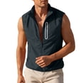 thumbnail image 1 of Mens Water Resistant Outerwear Vests Windproof Lightweight Softshell Vests Zip Pockets Sports Sleeveless Jacket Golf Vests for Men Big and Tall Size S-4XL Dark Gray, 1 of 9