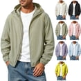 thumbnail image 1 of Mens Water-Resistant Windbreaker Sun Protection Hooded Jacket Athletic Full Zip Sweatshirt with Zipper Pockets for Hiking Fishing Travel, Green, XS, 1 of 6