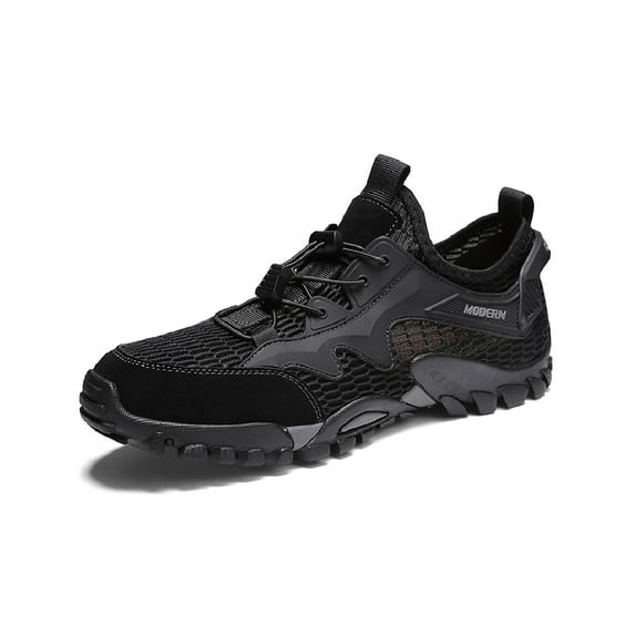 Mens Water Shoes Outdoor Hiking Shoes Waterproof Beach Shoes Quick Dry Barefoot Sneakers Mesh Hiking Shoes Black 9 US