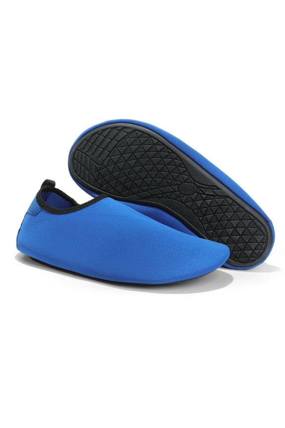 Mens Water Shoes Quick Dry Barefoot Aqua Yoga Slip-on Swim Shoes BLUE Size 6
