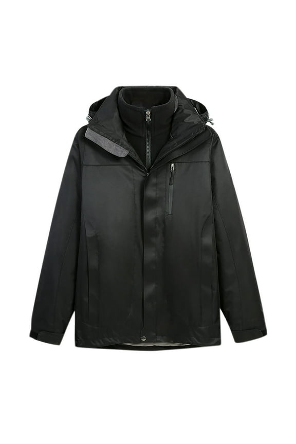 Mens Waterproof 3-in-1 Fleece Lining Mountain Waterproof Ski Snow Jacket Winter Windproof Rain Insulated Jacket Coat