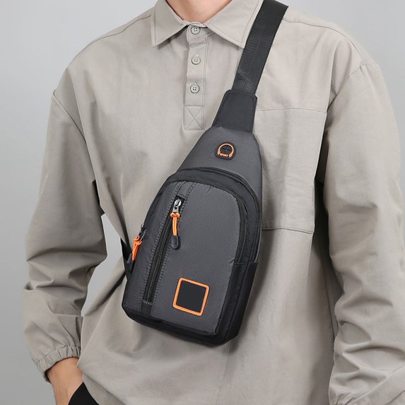 Mens Waterproof Chest Bag Crossbody Sling Backpack – Large Capacity Multi Pocket Shoulder Bag, High Density Fabric, Adjustable Strap, Travel Work Outdoor