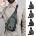 thumbnail image 1 of Mens Waterproof Chest Bag Crossbody Sling Backpack – Large Capacity Multi Pocket Shoulder Bag, High Density Fabric, Adjustable Strap, Travel Work Outdoor, 1 of 6