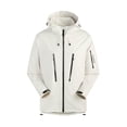 thumbnail image 1 of Mens Waterproof Comfy Rain Jackets Solid Color Long Sleeved Windproof Hooded Casual Fall And Winter White Jackets Trench Coats S-4XL, 1 of 3