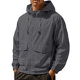 thumbnail image 1 of Mens Waterproof Rain Jackets Lightweight Zip Up Raincoat Outdoor Hiking Hooded Windbreaker Rain Coats with Pockets, 1 of 4