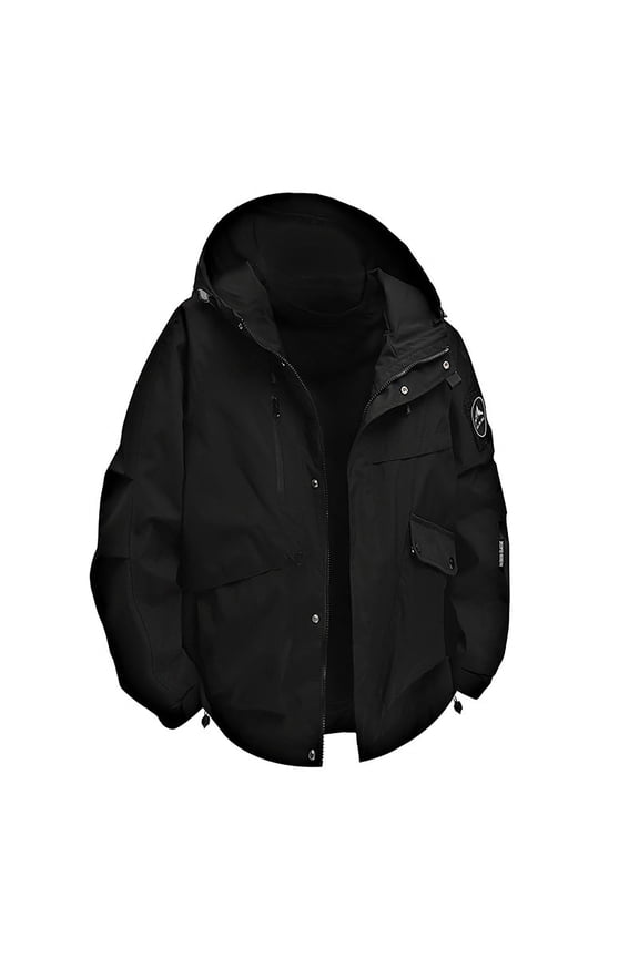 Mens Waterproof Ski Jacket Windproof Snowboard Winter Coat Fleece Lined Hooded Climbing Windbreaker Outwear