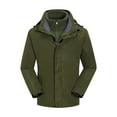 thumbnail image 1 of Mens Waterproof Ski Jackets 3 in 1 Winter Warm Snow Jacket Windproof Rain Hooded Coat with Inner Warm Fleece Coat Army Green, L, 1 of 7