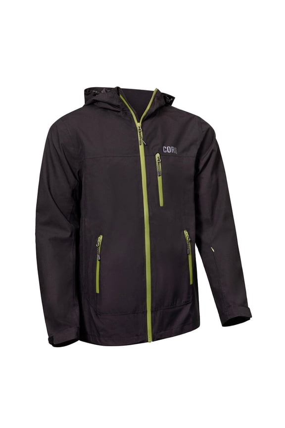 Mens Waterproof Stretch Rain Jacket with Hood | All-Season Packable Lightweight Travel Rain Jacket for Men | The Huakai by COR Surf (Large)