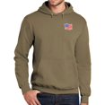 thumbnail image 1 of Mens Waving American Flag Patch Hoodie Sweatshirt, 3XL Coyote Brown, 1 of 3