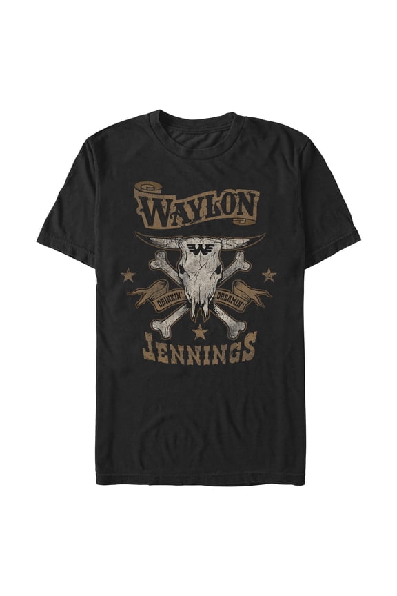 Mens Waylon Jennings Drinkin Dreamin Logo T Shirt