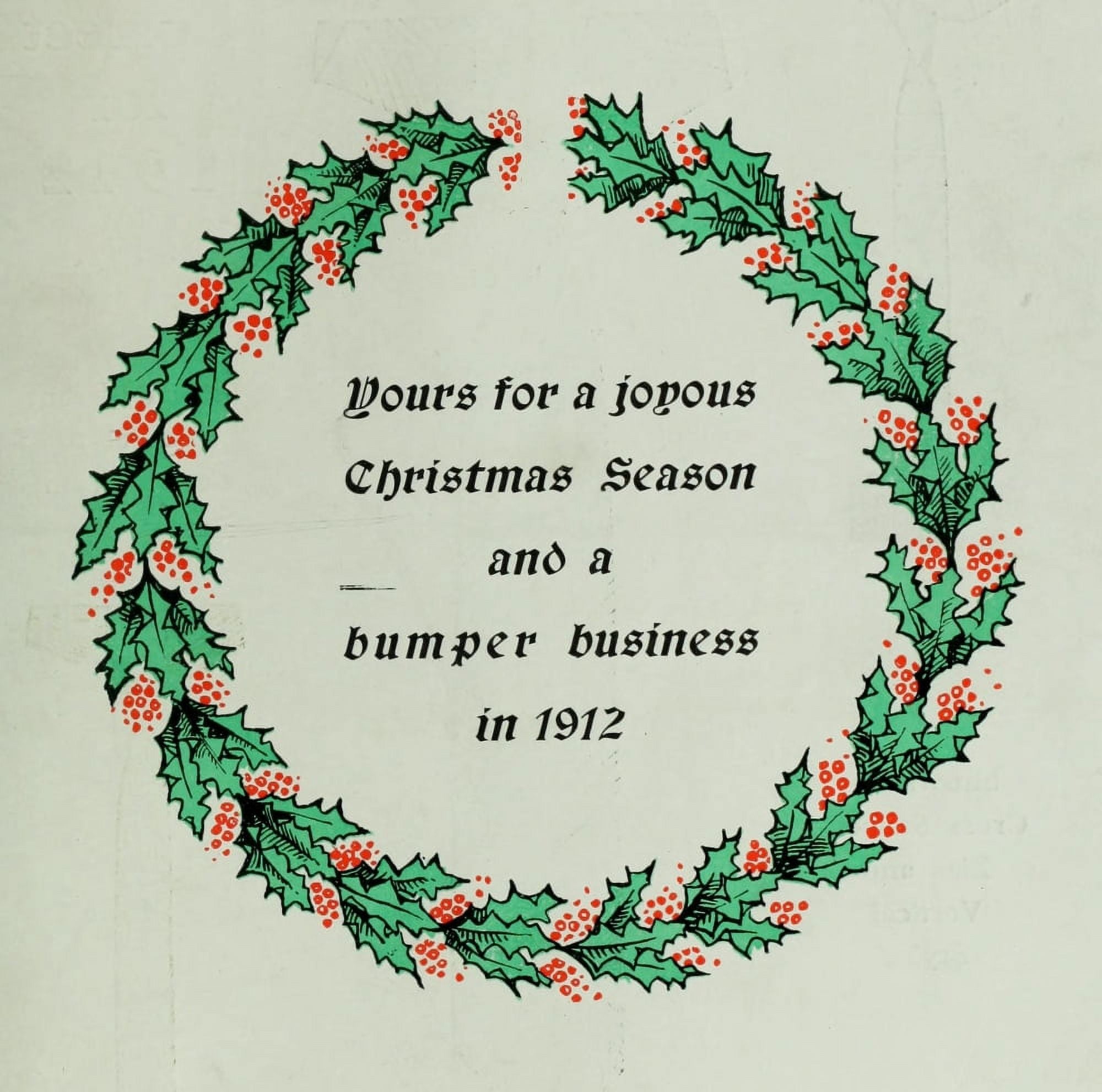 Mens Wear Review 1911 Holly Wreath Canvas Art - Unknown (18 x 24)