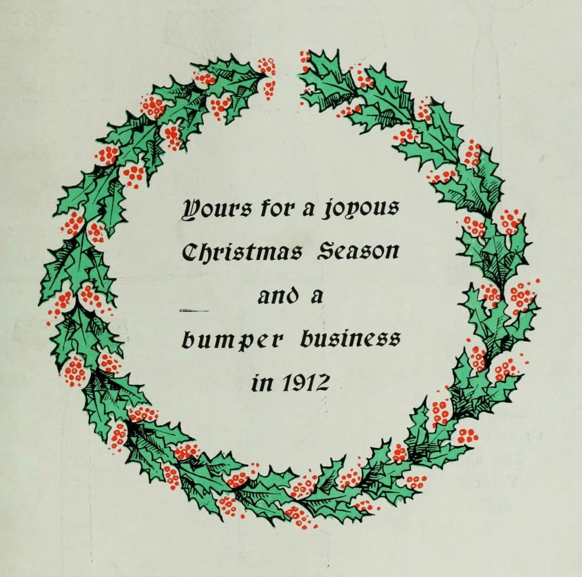 Mens Wear Review 1911 Holly Wreath Canvas Art - Unknown (24 x 36)