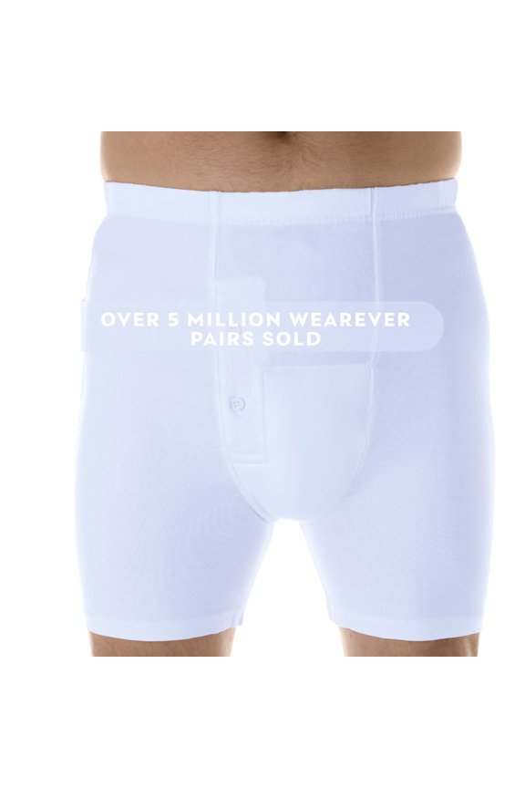 Mens Wearever Washable Incontinence Boxer Briefs - White - Size L