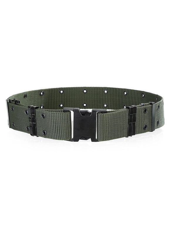 Mens Web Belt Adjustable Outdoor Sport Waistband with Quick Release Buckle – Heavy Duty Nylon Style Belt for Work Hiking Daily Wear – Men Women Unisex Utility Belt Army Green
