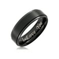 thumbnail image 1 of Mens Wedding Band in Titanium 6MM Black Plated Ring - Engraved I Love You, 1 of 3