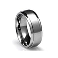 thumbnail image 1 of Mens Wedding Band in Titanium 8MM Ring with Flat Brushed Top and Polished Finish Edges, 1 of 2