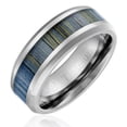 thumbnail image 1 of Mens Wedding Band in Titanium 8MM with Zebra Wood Inlay, 1 of 4