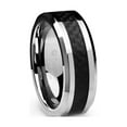 thumbnail image 1 of Mens Wedding Band in Tungsten Carbide 8MM Ring Black Carbon Fiber Inlay, 1 of 2