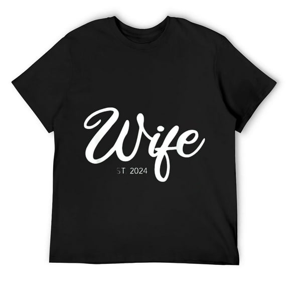 Mens Wedding Matching Gifts Wife Est. 2024 T-Shirt Black