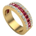 thumbnail image 1 of Mens Wedding Rings Ruby Gemstones Rings 14K Gold Diamond Ring 2.97 CT TW, 1 of 6