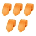 thumbnail image 1 of Mens Wedding Tie 5 PK Solid Color Business Ties 3.5" Satin Finish, 1 of 3