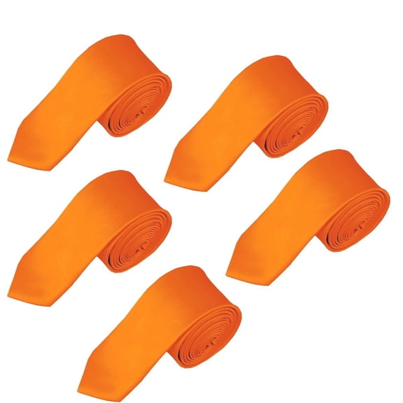 Mens Wedding Tie Wholesale Groomsman Solid Color Skinny Ties 5 Pack (2 inch)