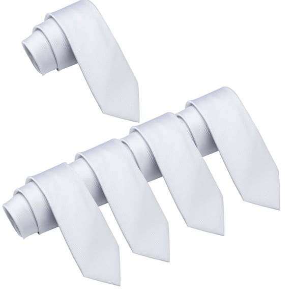 Mens Wedding Tie Wholesale Groomsman Solid Color Skinny Ties 5 Pack (2 inch)