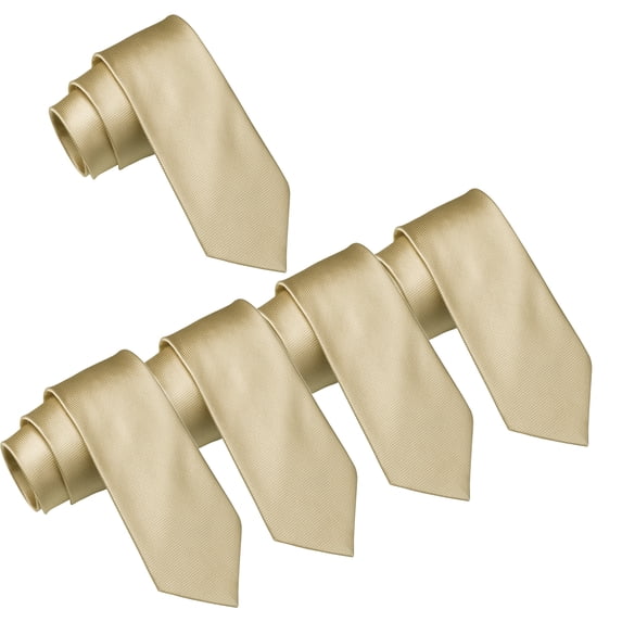 Mens Wedding Tie Wholesale Groomsman Solid Color Skinny Ties 5 Pack (2 inch)