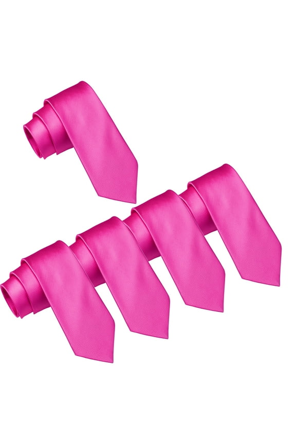 Mens Wedding Tie Wholesale Groomsman Solid Color Skinny Ties 5 Pack (2 inch)