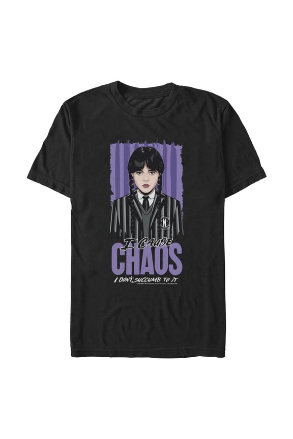 Mens Wednesday I Cause Chaos T Shirt