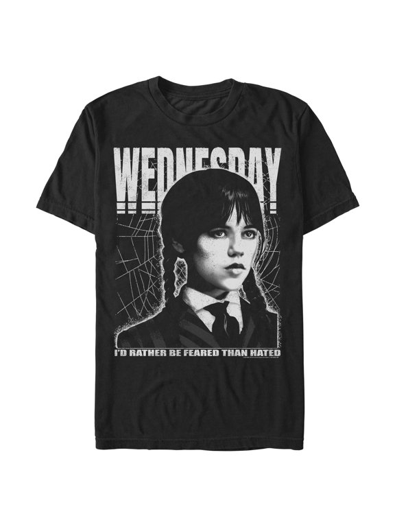 Mens Wednesday I'd Rather Be Feared Than Hated T Shirt