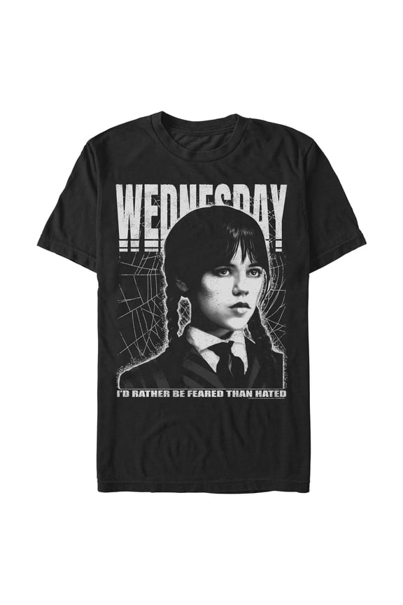 Mens Wednesday I'd Rather Be Feared Than Hated T Shirt