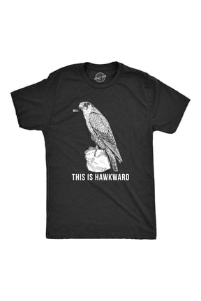 Mens Well This Is Hawkward T Shirt Funny Hawk Bird Awkward Tee Graphic Tees
