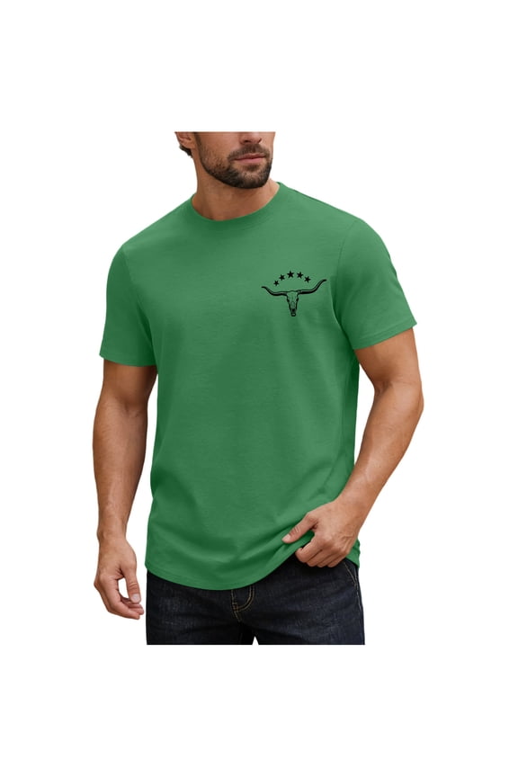 Mens Western Aztec T Shirts Vintage Pattern Summer Short Sleeve Cowboy Shirts Casual Crewneck Tops