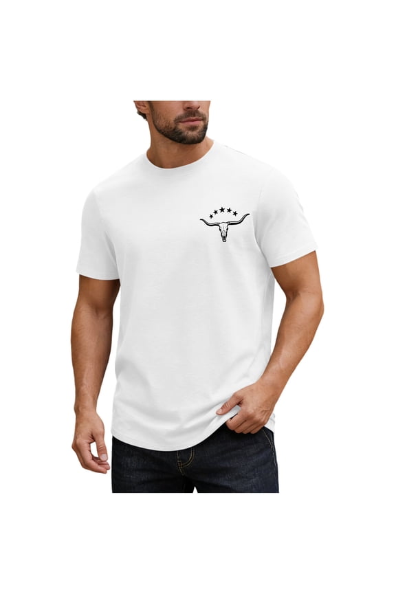 Mens Western Aztec T Shirts Vintage Pattern Summer Short Sleeve Cowboy Shirts Casual Crewneck Tops