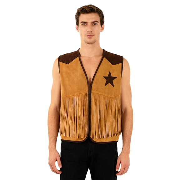 Mens Western Cowboy Vest Aristocrat Jacket Role Playing Country Concert Rodeo Dress Up