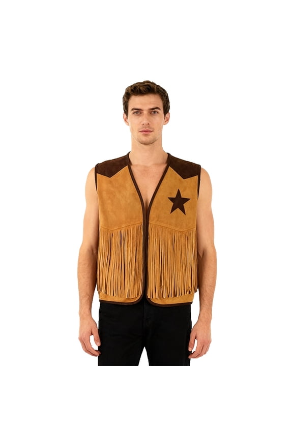 Mens Western Cowboy Vest Aristocrat Jacket Role Playing Country Concert Rodeo Dress Up