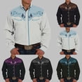 thumbnail image 1 of Mens Western Embroidered Cowboy Shirts Button Down Long Sleeve Shirt Spring Fall Casual Grey S, 1 of 7