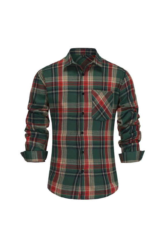 Mens Western Flannel Shirt Pearl Snap Long Sleeve Checkered Plaid Regular Fit Shacket Lightweight Christmas Jacket