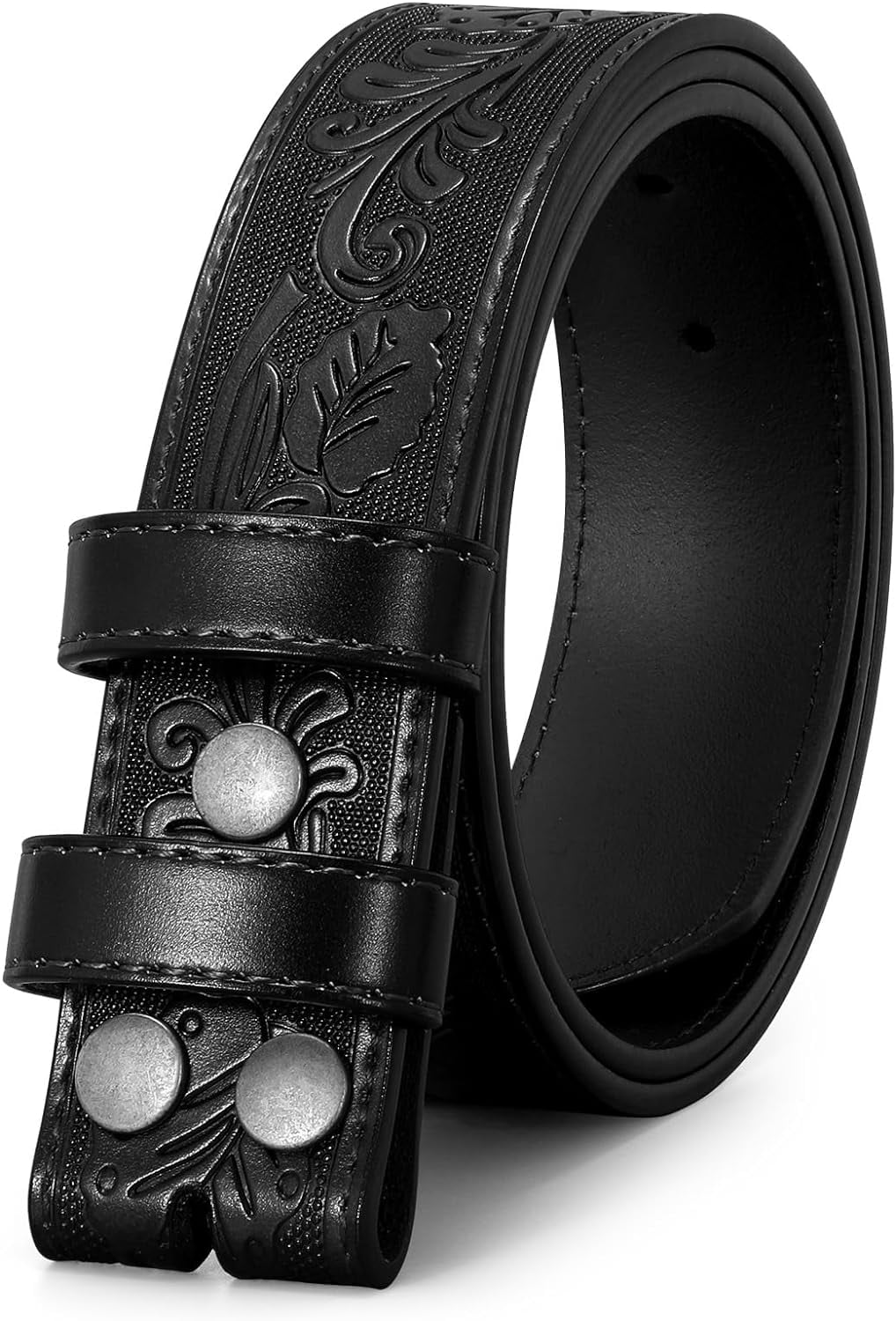 1547 Men Leather Belt Strap Without Buckle Head, 1.5-inch Width Replacement Genuine Full Grain Leather Belt Strap without Belt Buckle  main image 2