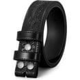 thumbnail image 1 of Mens Western Leather Belt Strap Without Buckle 1.5" Vintage Replacement Cowboy Leather Belt Strap with Snap on Buckle, 1 of 7