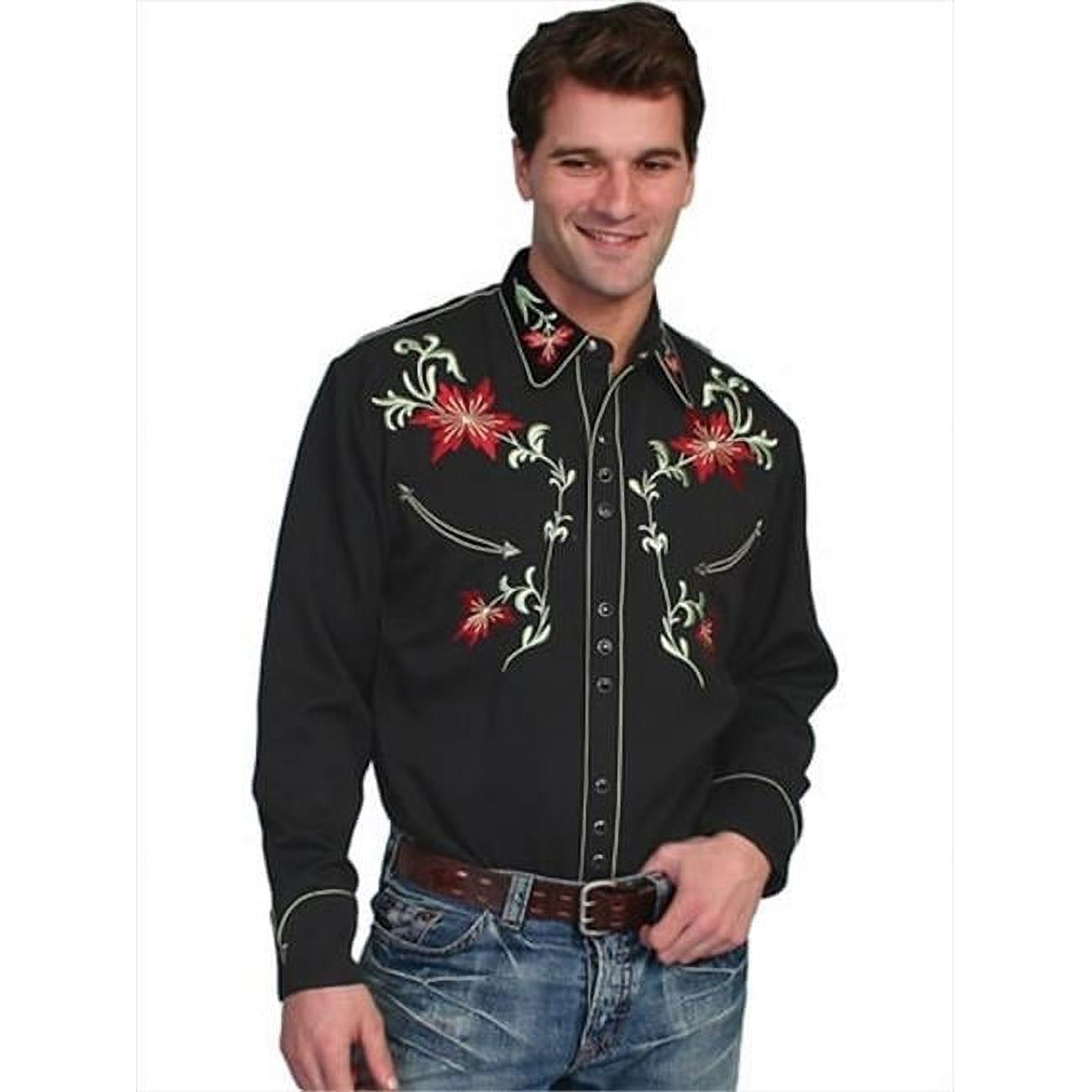 Western shirt/BLACK サイズLARGE Mens Western Shirt - Black, Large - Walmart.com